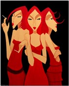 BERLINER&nbsp;DAMEN von Anil Kohli - Acryl auf Leinwand 80x100cm